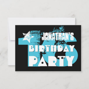 Invitation AQUA et BLACK 16ème anniversaire Grunge Party