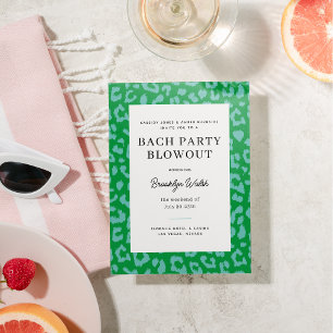 Invitation Aqua et Green Poster de animal Bachelorette Party
