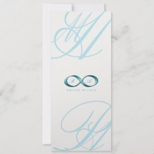 Invitation Aqua Love Infinity Hand Clasp Logo de mariage Invi