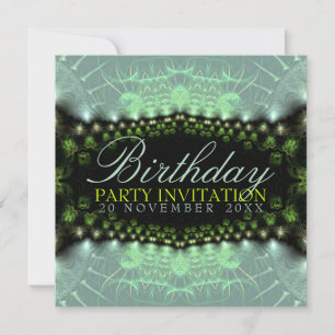 Invitation Aqua Satin dentelle Anniversaire + tous l'invitati