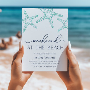 Invitation Aqua Starfish   Week-end à l'invitation de plage