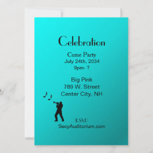 Invitation Aqua Trumpet Party