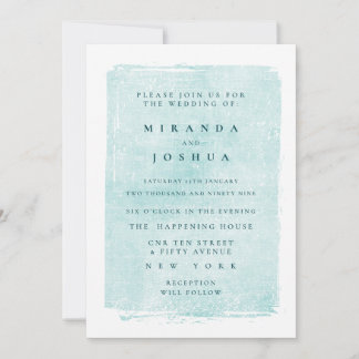 Invitation Aqua Turquoise Grunge Distressed Décontracté