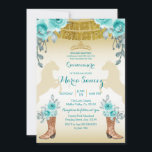 Invitation Aqual Turquoise Turquoise1 Cheval & Bottes Quincea<br><div class="desc">Aqual Turquoise Turquoise1 Horse & Boots Quinceanera InvitationMis Quince Anos,  15e anniversaire, </div>