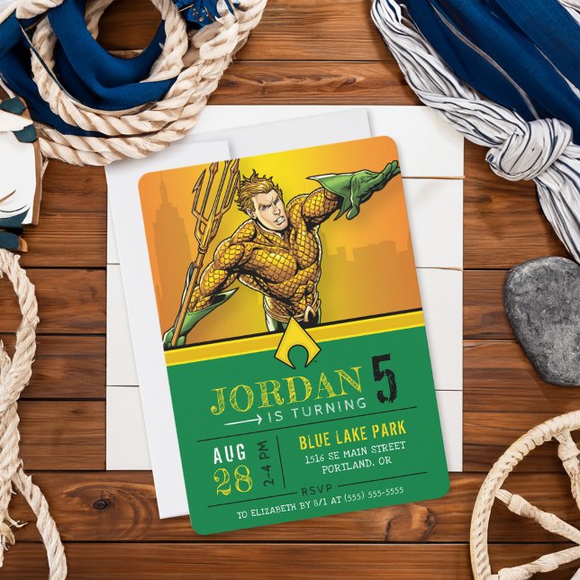 Invitation Aquaman | Joyeux anniversaire (Invite on table)