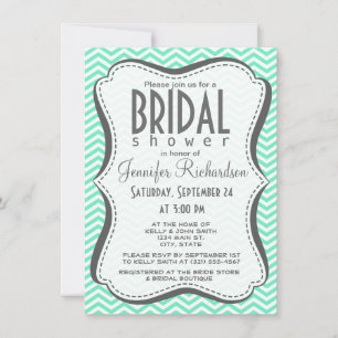Invitation Aquamarine Chevron ; zig zag