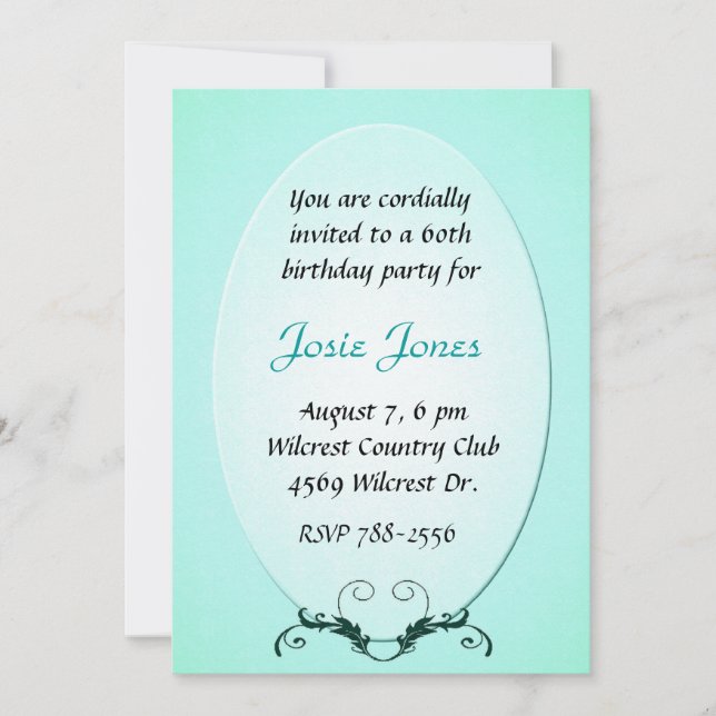 Invitation Aquamine Birthday Invite (Devant)
