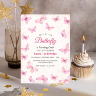 Invitation Aquarelle 1ère Parties scintillant d'anniversaire