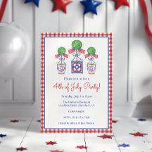 Aquarelle 4 juillet American Flag Topior Party
