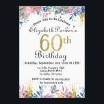 Invitation Aquarelle 60e anniversaire Floral Gold Faux Foil<br><div class="desc">Jolie Aquarelle Florale 60e Faux Gold Foil Invitation Anniversaire. Il Est Facile De Modifier L'Information À Votre Compte.</div>