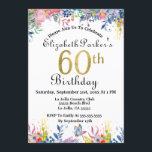 Invitation Aquarelle 60e anniversaire Floral Gold Faux Foil<br><div class="desc">Jolie Aquarelle Florale 60e Faux Gold Foil Invitation Anniversaire. Il Est Facile De Modifier L'Information À Votre Compte.</div>