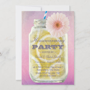 Invitation Aquarelle à la citronnade d'été Mason Jar