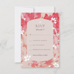 Invitation Aquarelle à perte rose Floral Blush Coral RSVP