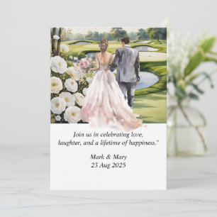 Invitation Aquarelle à thème Mariage de golf