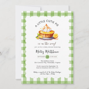 Invitation Aquarelle à tourte Little Cutie En vichy Baby show