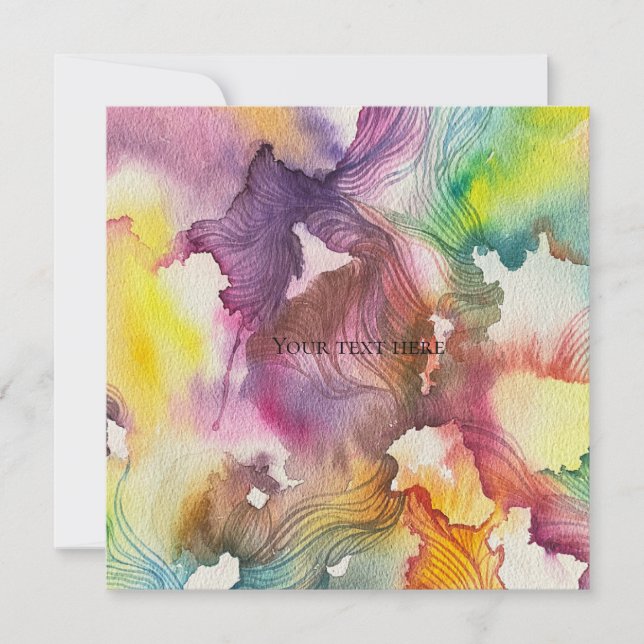 Invitation  Aquarelle Abstraite  (Devant)