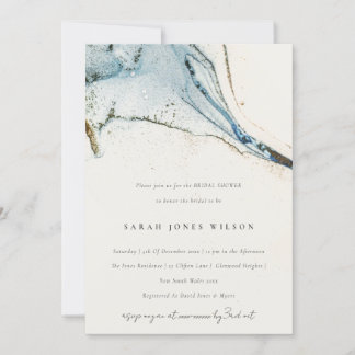 Invitation Aquarelle Abstraite Fête des mariées de plage en o