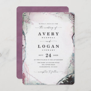 Invitation Aquarelle Abstraite moderne Mariage violet clair