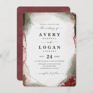 Invitation Aquarelle Abstraite moderne Terra Rosa Mariage