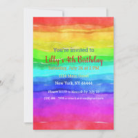 Aquarelle Abstraite Peint Stripes Arc-en-ciel.