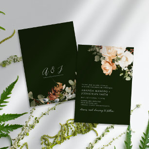 Invitation Aquarelle accords floraux Mariage vert