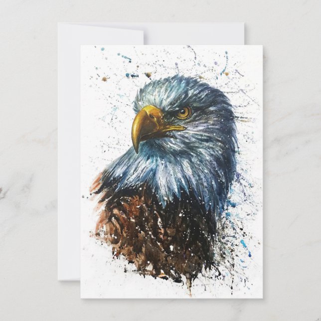 Invitation Aquarelle Aigle Américain (Devant)