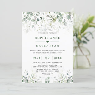 Invitation Aquarelle Airy Verdure Mariage or
