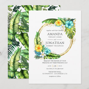 Invitation Aquarelle Aloha Mariage de plage tropical d'été
