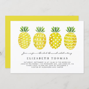 Invitation Aquarelle Ananas Tropical Bridal Brunch