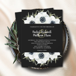 Invitation Aquarelle Anemone Mariage Floral