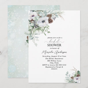 Invitation Aquarelle Anémones d'hiver Fleurs de nuptiale Show