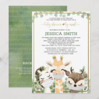 Aquarelle Animaux Dans Les Masques Baby shower Par