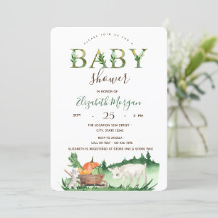 Invitation Aquarelle Animaux de ferme Mouton Baby shower de c