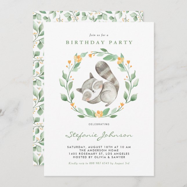 Invitation Aquarelle Anniversaire de enfant de couronnes pour (Devant / Derrière)