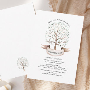 Invitation Aquarelle Arbre Moderne Reunion familiale annuelle