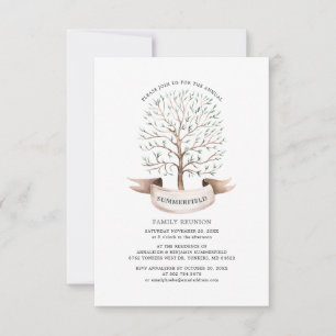 Invitation Aquarelle Arbre Moderne Reunion familiale annuelle