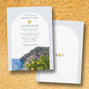Invitation Aquarelle Arch de la Côte d'Amalfi Italie Citrons
