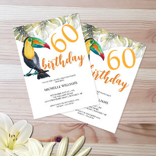 Invitation Aquarelle artistique Toucan Tropical Party