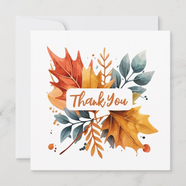 Invitation Aquarelle Automne Couleurs Feuilles (Devant)