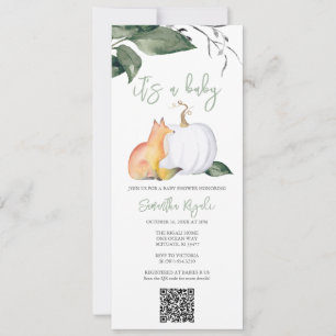 Invitation Aquarelle Automne Sexe Baby shower neutre