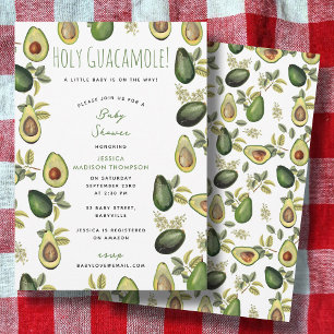 Invitation Aquarelle Avocado Saint Baby shower de Guacamole
