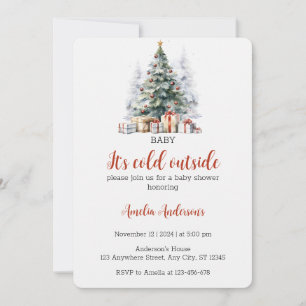 Invitation Aquarelle Baby it’s Cold Outdoor Baby shower
