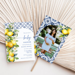 Invitation Aquarelle Baby shower citron italien