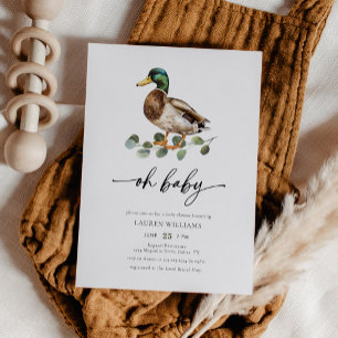 Invitation Aquarelle Baby shower de canard de Mallard