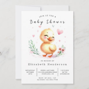 Invitation Aquarelle Baby shower de canard imprimable