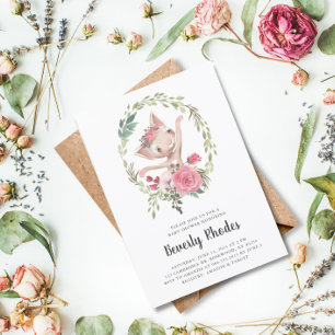 Invitation Aquarelle Baby shower de chat Ballerina