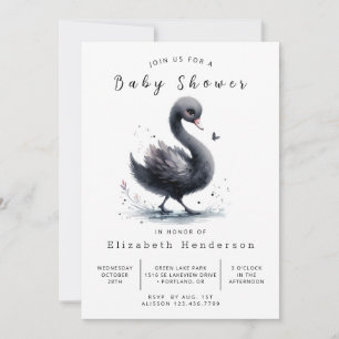 Invitation Aquarelle Baby shower de cygne imprimable