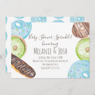 Invitation Aquarelle Baby shower de Donut Parsemer doux