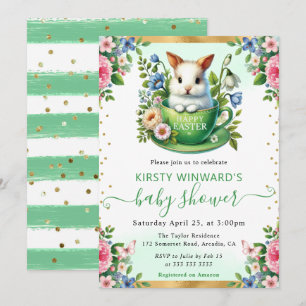 Invitation Aquarelle Baby shower de fleurs de printemps de la