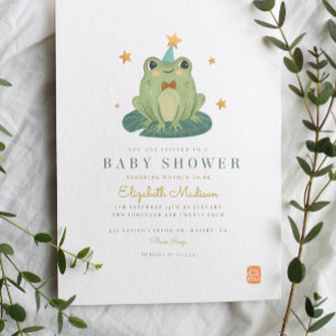 Invitation Aquarelle Baby shower de grenouille magique Invita
